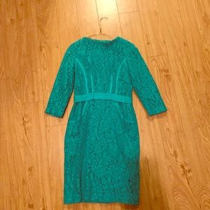 Turquoise sleeve lace dress